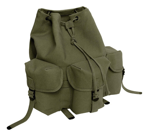 Mochila Militar Retro Estilo Segunda Guerra Mundial Color Verde Oliva