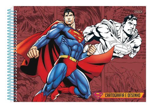 Caderno De Desenho Capa Dura Superman 60fls Sd