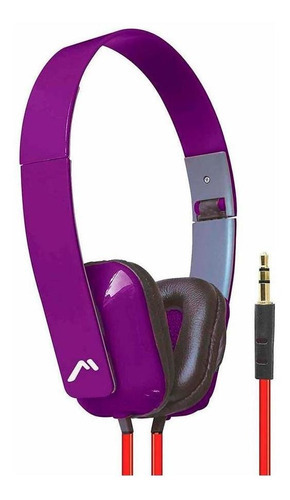 Audífonos Mitzu Alámbricos Mh-5028pr Morado Plegables End Color Violeta