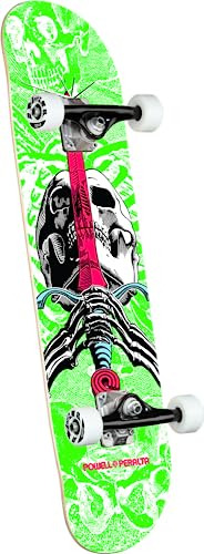 Powell Peralta Skull &amp; Sword Full Skateboard - White/gre