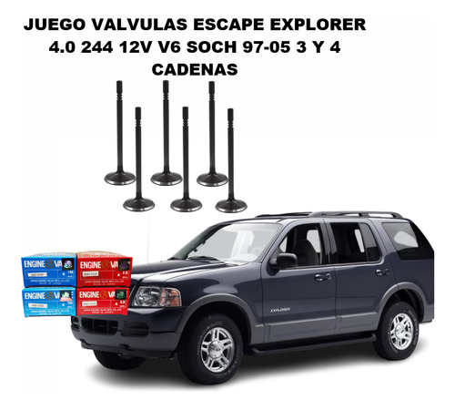 Juego Valvulas Escape Explorer 4.0 244 12v V6 Soch 97-05 3 Y
