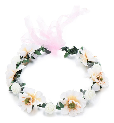 Corona De Flores Rosas Guirnalda Bohemia De Moda