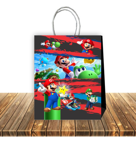 Pack 6 Bolsas De Papel Sorpresa Cumpleaños Mario Bros V6