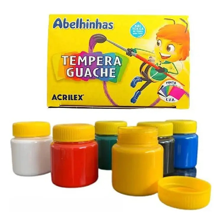 Têmpera Guache Acrilex com 6 Cores de 15mL