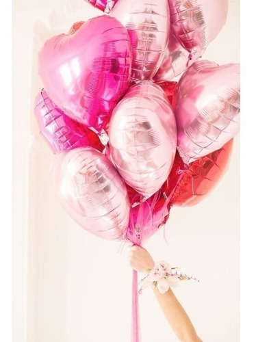 Globo Metalizado Corazón 18 Pulgadas Varios Colores Pack 2