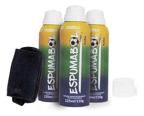 Kit 3 Espumas Demarcatórias Árbitro Futebol + Capa Spray