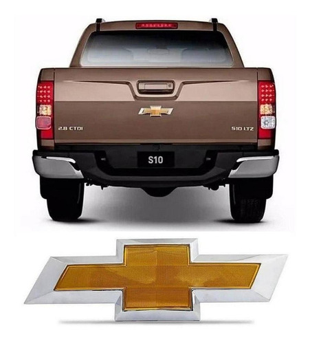 Emblema Gravata Tampa Traseira S10 2013/2018 Dourado