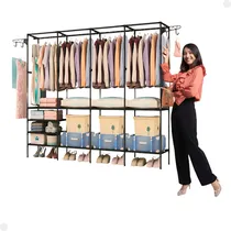 Comprar Cabideiro Arara Estante Sapateira Closet Prateleiras Roupas