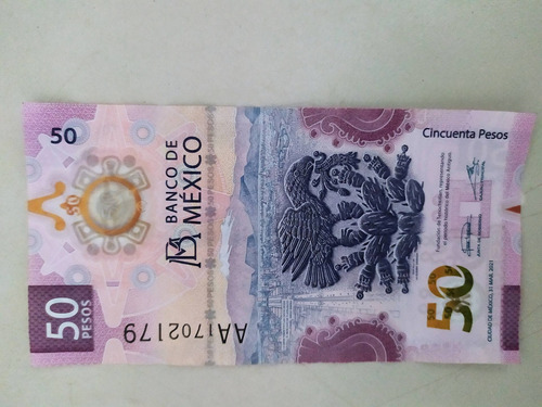 Billete De 50 Pesos Del Ajolote De La Serie Aa 