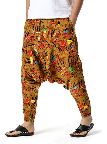 Pantalones Para Hombre, Estilo Hippie, Holgados, Bohemio, De