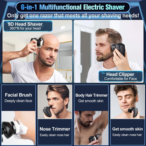 Electric Razor Softula 9d Head Shavers For Bald Men