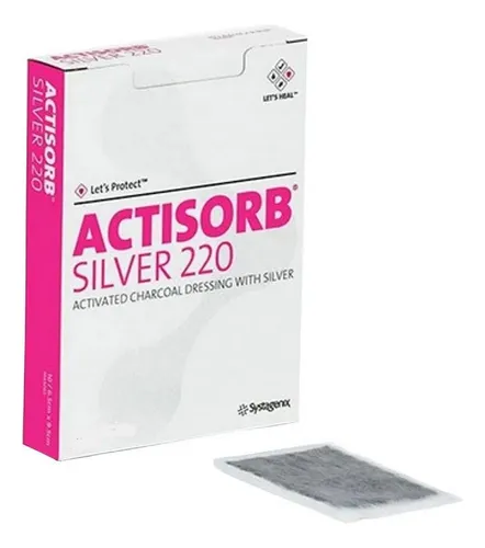 Actisorb Silver 220 Carbón Activado Con Plata 10,5x10,5