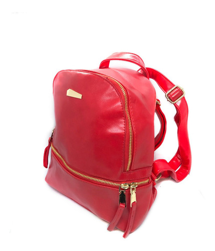 Mochila Eco Cuero Con Bolsillo Exterior Agm 131