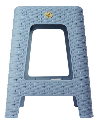 Banco Tipo Rattan Cuadrado Exteriores E Interiores Color Azul