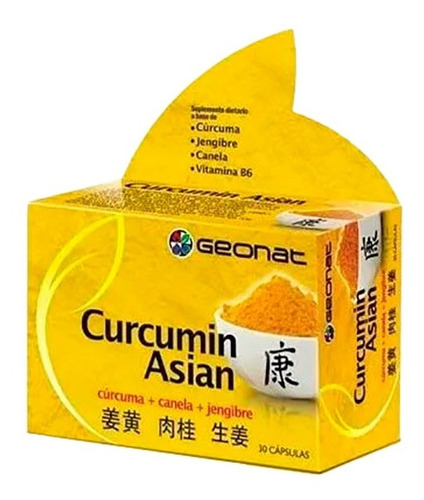 Curcumin Asian (30 Caps) - Geonat - Combo X 8 Unidades Sabor Sin sabor