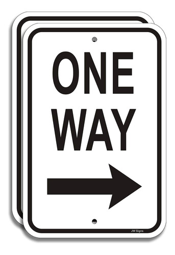 2-pack One Way With Arrow Right Sign 12x18 Rust F...