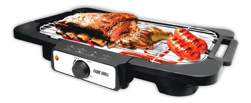 Churrasqueira Elétrica Portátil Grelha Removível Bandeja Coletora Fame Grill Grande 127v 1800w