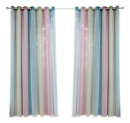 Cortinas Coloridas, Para Niñas, 63 Pulgadas De Largo (rosa)