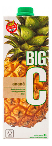 Jugo Big C 1 Litro Sabor Ananá Pack X6