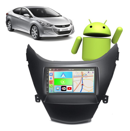 Kit Multimidia Android Auto Elantra 2010 A 2013 Espelhamento