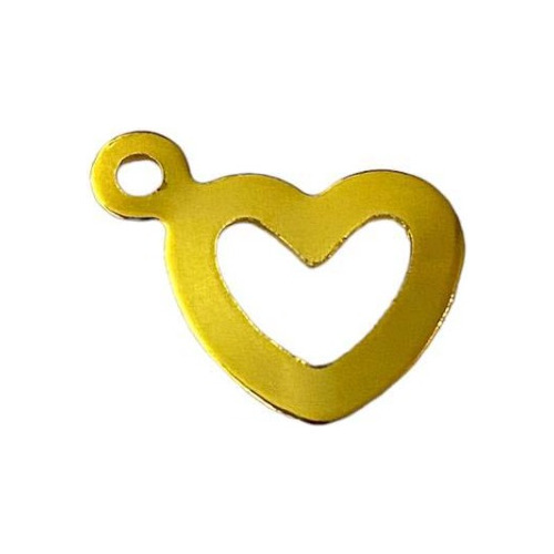 Mini Dije Corazón Acero Inoxidable Chapado En Oro