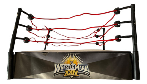 Wrestlemania 24 Stunt Action Ring Set 2009 Con Caja Incomple Negro (Usado)