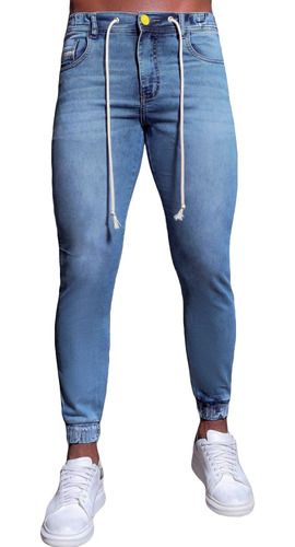 Calça Jeans Jogger Super Skinny C/ Punho Elástico Codi Jeans