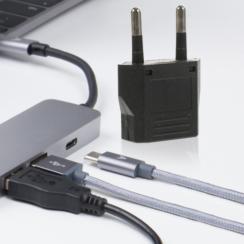 Adaptador De Enchufe Europeo, 6 A, Pared, Corriente Alterna,