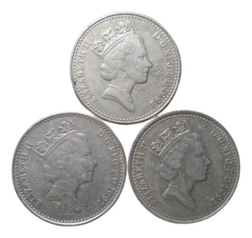 Reino Unido 10 Pence Años: 1992-1997 X Pieza Gb#02 (Usado)
