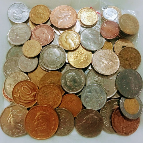 370grs Moedas Estrangeiras Antigas Diversas (Usado)