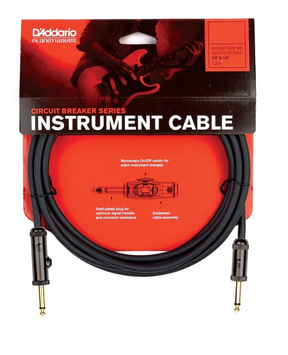 Daddario Pw-ag-10 Cable Instrumento Guitarra Bajo 3 Metros