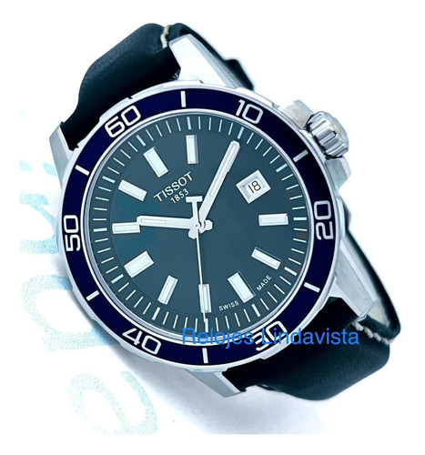 Reloj Tissot Supersport Gent Azul Piel Negra