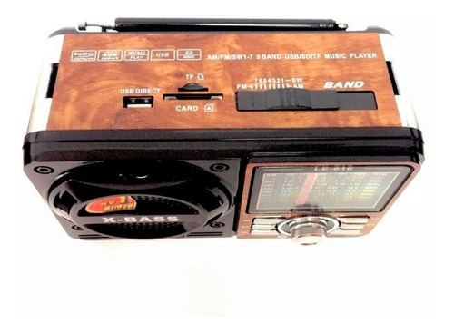 Rádio Antigo Retro Vintage Fm Am Usb Sd Bateria Lanterna