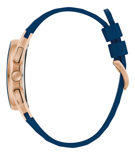 Relógio masculino Bulova 97a185 Marc Antony Curv. Moldura azul, pulseira azul, fundo azul