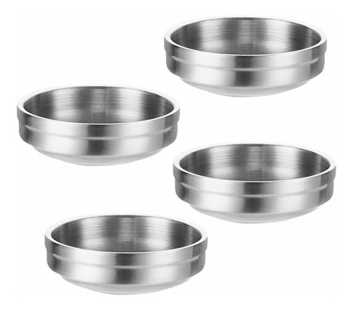 Tazón Redondo De Acero Inoxidable Para Sushi 9cm 4pcs