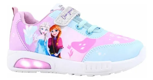 Zapatillas Frozen Velcro Luz Al Pisar 26 32 Footy Childr