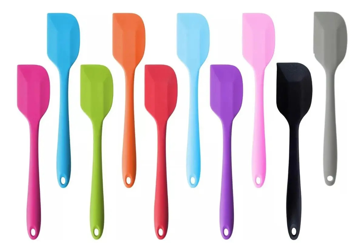 Kit 3 Espatulas De Silicone Linha Color Reforçada 27 Cm