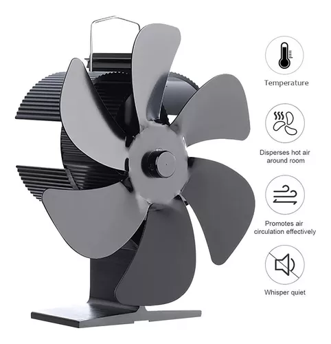 1 Ventilador Estufa 6 Aspas Alimentado Calor Mini Ventilador