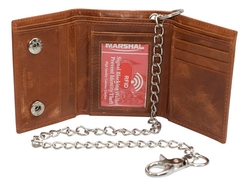 Biker De Cuero Vintage Cazoro Con Bloqueo Rfid Para Hombre..