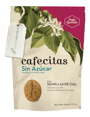 Cafecitas Galletas Con Café Sin Azúcar Y Semillas De Chía 