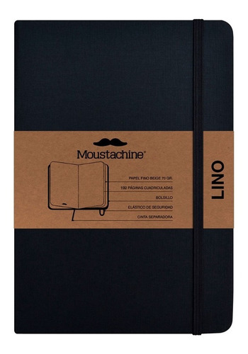 Libreta Moustachine Classic Lino Negro Pocket A6