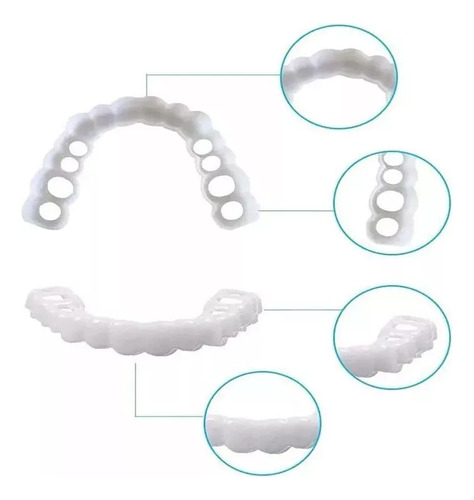 Sorriso Dentes Falsos Folheados W En La Parte Superior/infer