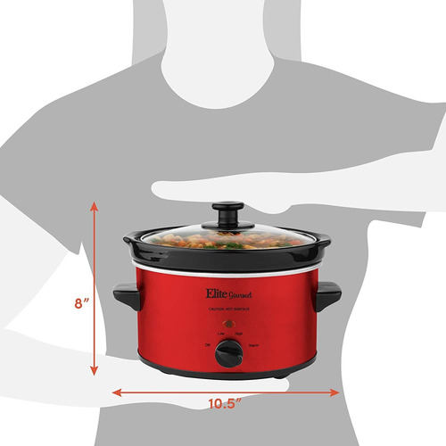 Imagen 7 de 8 de Elite Cuisine Mst-275xr Olla Electrica Lenta, Temperatura Aj