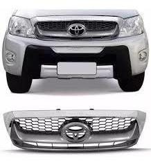 Parrilla Frontal Semi Cromada Para Toyota Hilux 2007 A 2011 