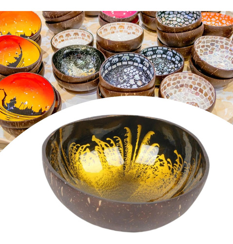 Cuenco Decorativo De Coco, Contenedor Para Aperitivos Oro