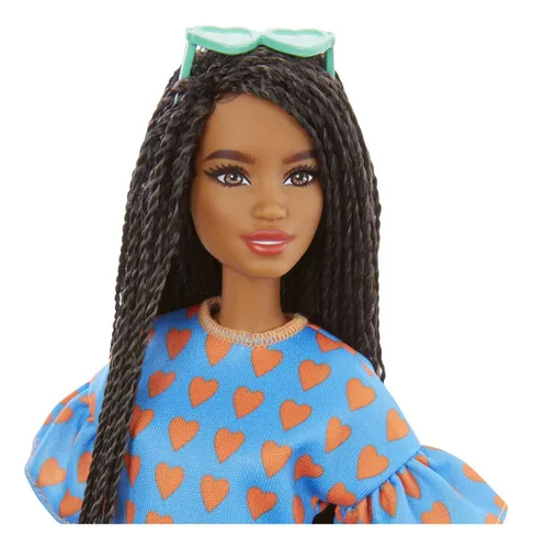Muñeca Barbie Cabello Trenzado Modelo Fashionistas #123