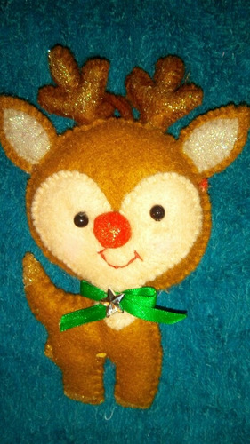 Imagen 3 de 5 de Adornos Navideño Muñecos En Fieltro 12 Cm X 8 1/2