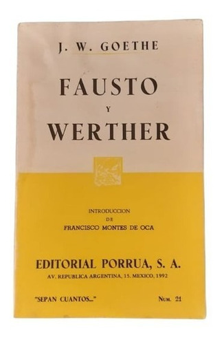 Libro Fausto Y Werther - J. W. Goethe