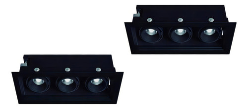 Par De Luminarios Para Plafón Dirigibles 12w Negro 30k Magg