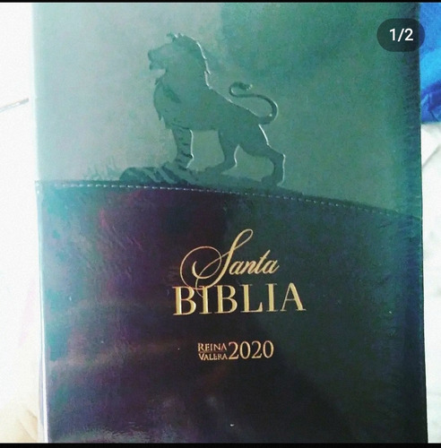 Biblia Reina Valera 2020 León Letra Grande Cierre Neg/gris